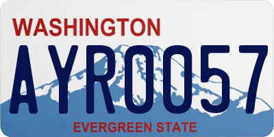 WA license plate AYR0057