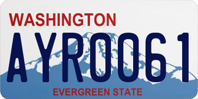 WA license plate AYR0061