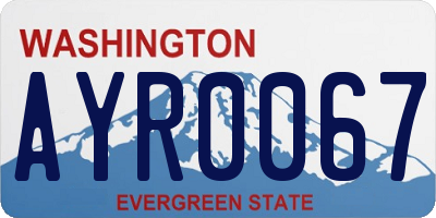 WA license plate AYR0067