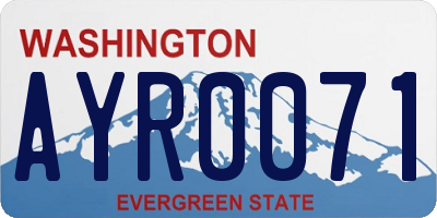 WA license plate AYR0071