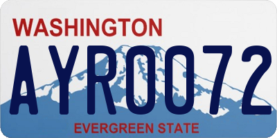 WA license plate AYR0072