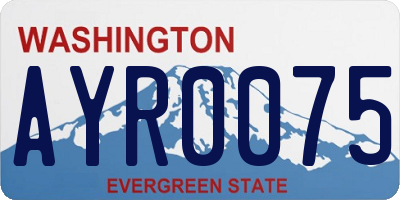 WA license plate AYR0075