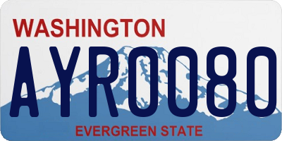 WA license plate AYR0080