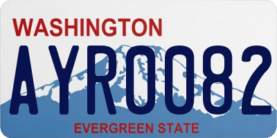 WA license plate AYR0082
