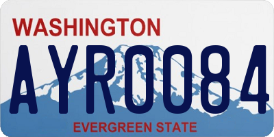 WA license plate AYR0084
