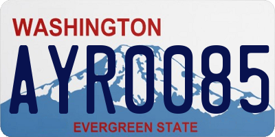 WA license plate AYR0085