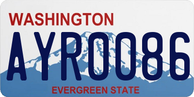 WA license plate AYR0086