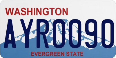 WA license plate AYR0090