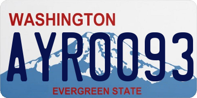 WA license plate AYR0093