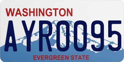 WA license plate AYR0095