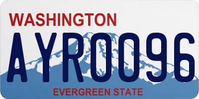 WA license plate AYR0096