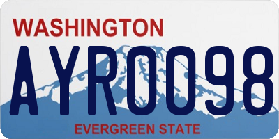 WA license plate AYR0098