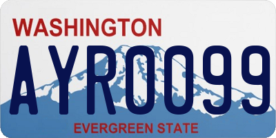 WA license plate AYR0099