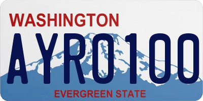 WA license plate AYR0100