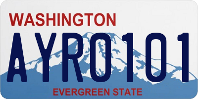 WA license plate AYR0101