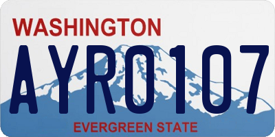 WA license plate AYR0107