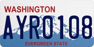 WA license plate AYR0108