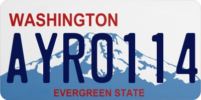 WA license plate AYR0114