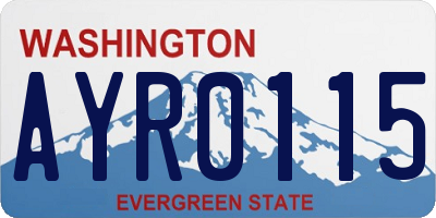 WA license plate AYR0115