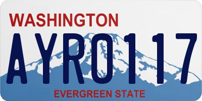 WA license plate AYR0117