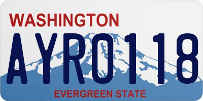 WA license plate AYR0118