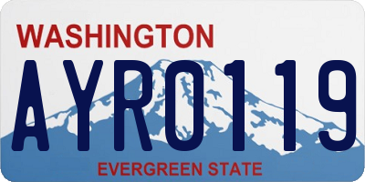 WA license plate AYR0119