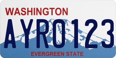 WA license plate AYR0123
