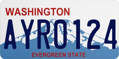 WA license plate AYR0124