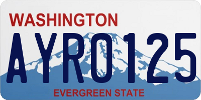 WA license plate AYR0125