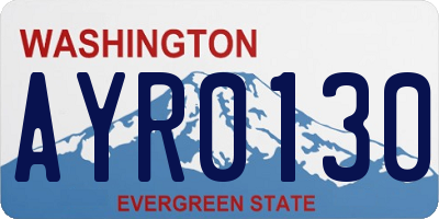 WA license plate AYR0130