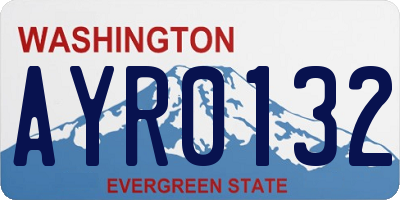 WA license plate AYR0132