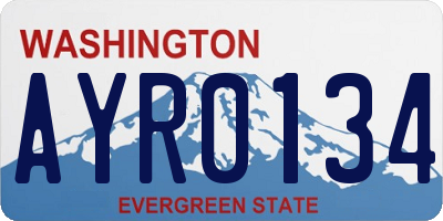 WA license plate AYR0134
