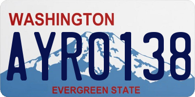 WA license plate AYR0138