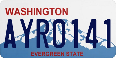 WA license plate AYR0141