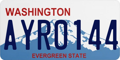 WA license plate AYR0144