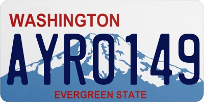 WA license plate AYR0149