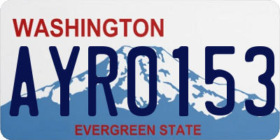 WA license plate AYR0153