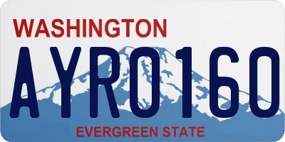 WA license plate AYR0160