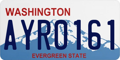 WA license plate AYR0161