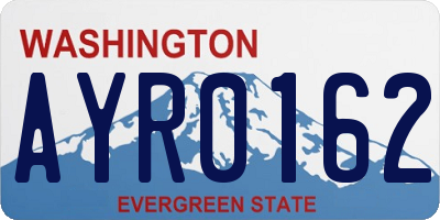 WA license plate AYR0162
