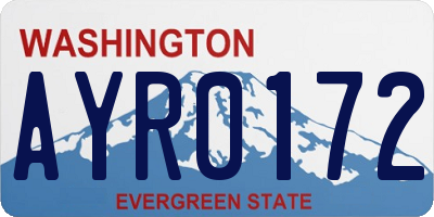 WA license plate AYR0172