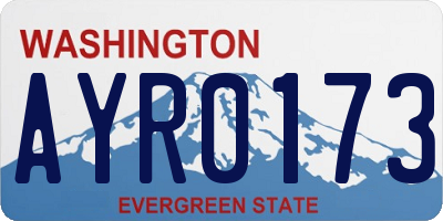WA license plate AYR0173