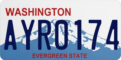WA license plate AYR0174