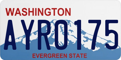 WA license plate AYR0175