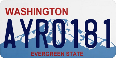 WA license plate AYR0181