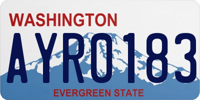 WA license plate AYR0183