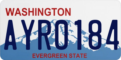 WA license plate AYR0184