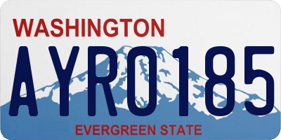WA license plate AYR0185