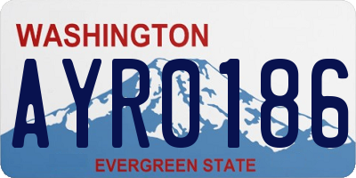 WA license plate AYR0186