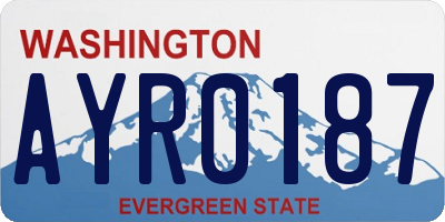 WA license plate AYR0187